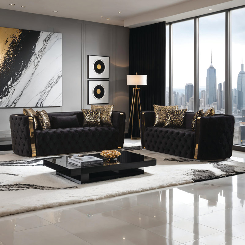 House of Hampton® Doruk 2 - Piece Velvet Living Room Set & Reviews